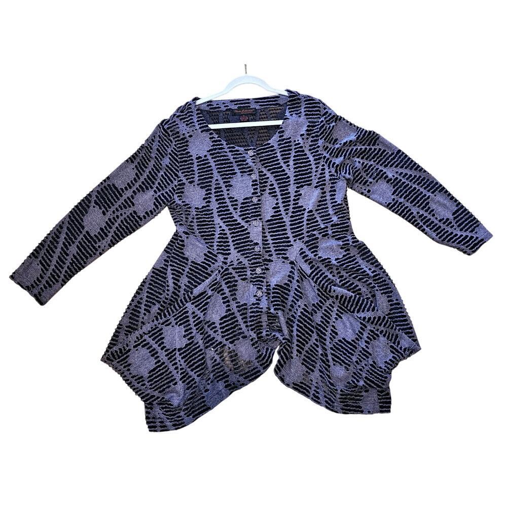 Vintage Pleats Collection purple XL distressed sheer Grunge AsymmetricalTunicTop